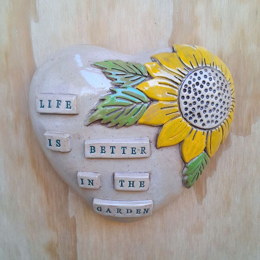 Large Puff Wall Heart - Sunflower